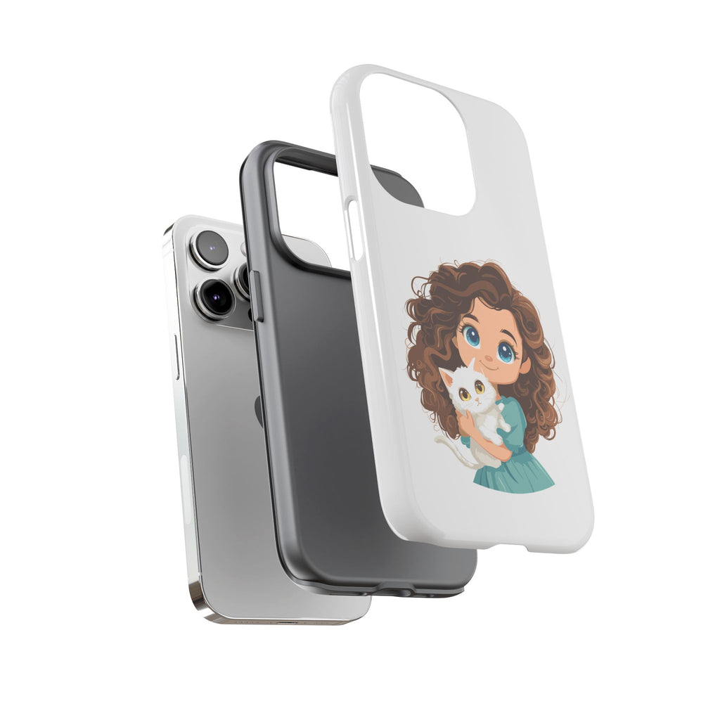 Cute Cat Lover Phone Case, Tough Phone Cover, Pet Lover Gift, Personalized Gift, Kids Phone Case, Animal Lover Accessories