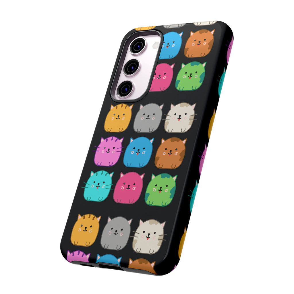 Cute Cat Phone Case, Kawaii Animal Lover Gift, Tough Phone Cover for Kids and Adults, Fun Cat Designs for Birthdays, Pet Lovers
