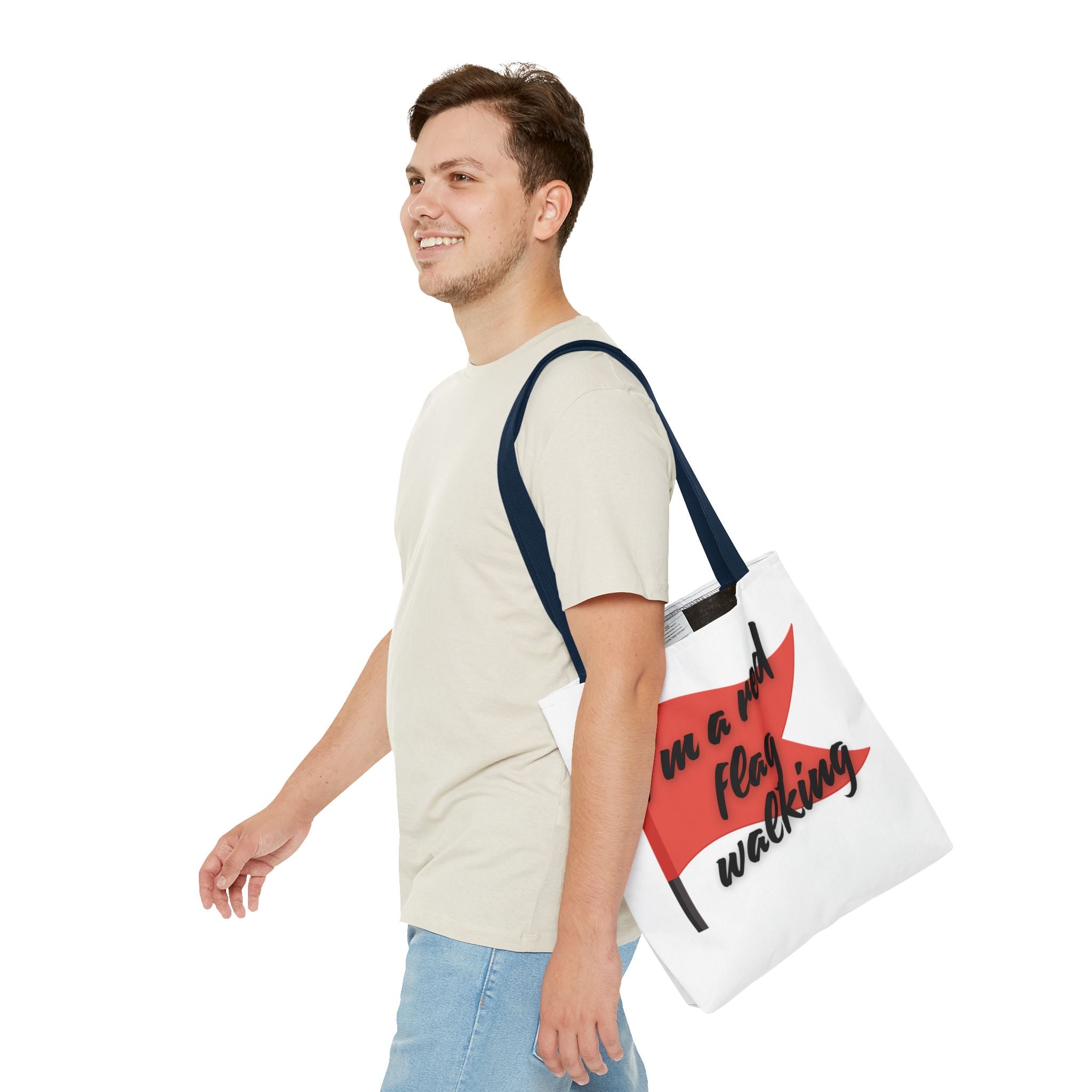 Red Flag Tote Bag, Fun Gift for Friends, Perfect for Beach Days, Casual Shopping, and Everyday Use