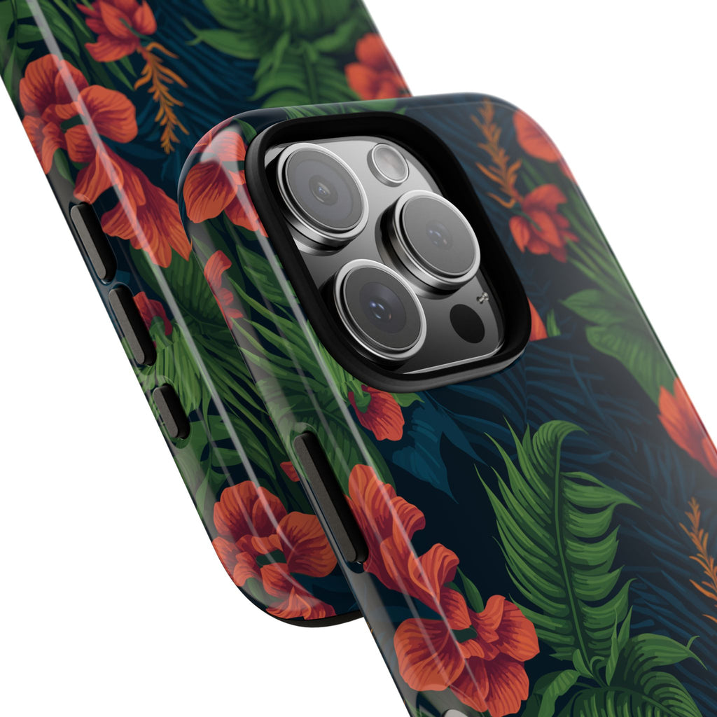 Tropical Phone Case with Floral Design, Eco-Friendly Protection for Summer Vibes, Ideal Gift for Nature Lovers, Vibrant Background