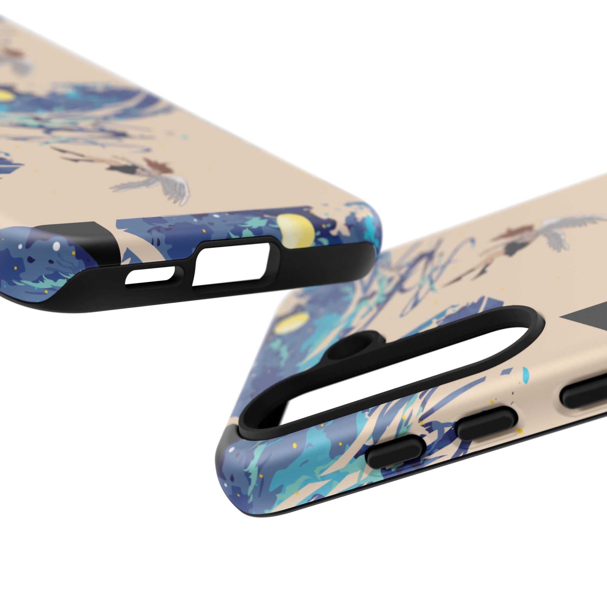 Artistic Phone Case with Abstract Design, Vivid Blue Waves and Fish, Stylish Phone Accessory, Unique Gift Idea, Trendy Tech Decor, [...]