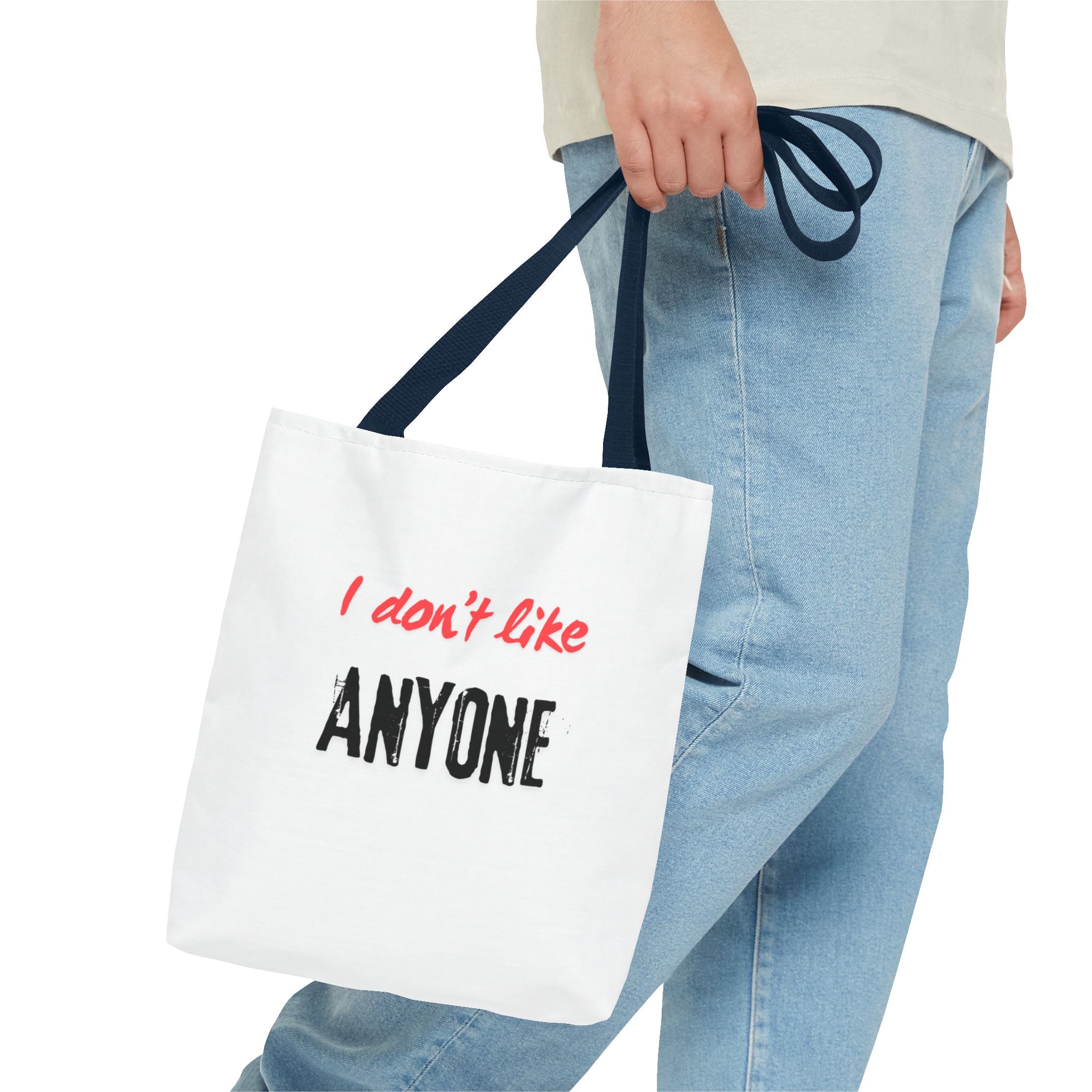 English White "I Like No One" – Anti-Social Tote