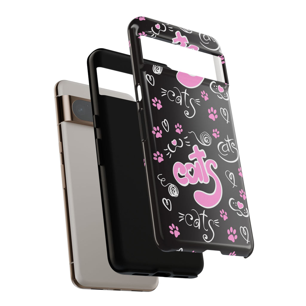 Cute Cat Print Phone Cases, Tough Cases for Cat Lovers, Pet Phone Cover, Gift for Cat Moms, Stylish Phone Accessories