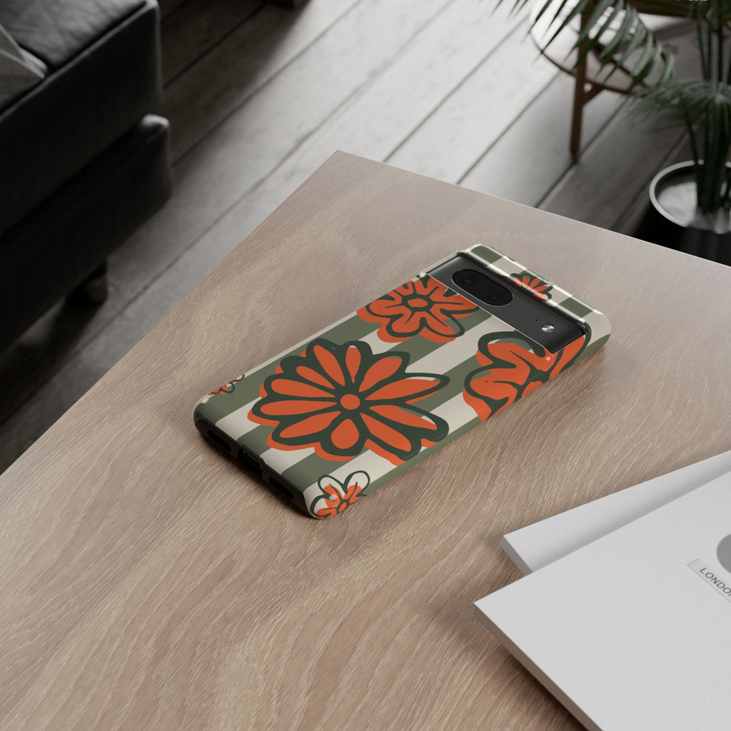 Floral Tough Phone Case - Trendy Protector for Pet Lovers, Super Cute Gift, Floral Design, Stylish Phone Cover, Unique Accessory