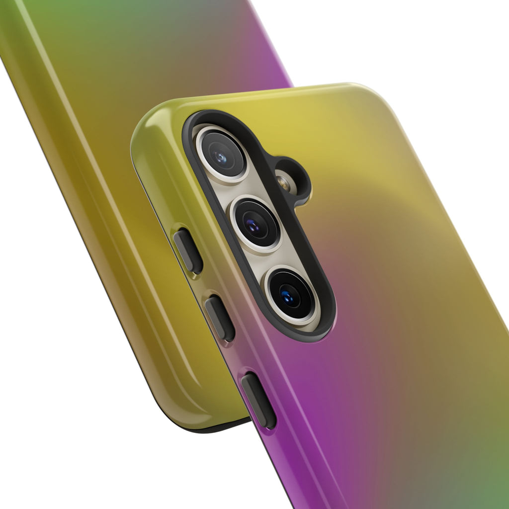 Vibrant Phone Case, Tough Cases, Colorful Phone Cover, Durable Mobile Case, Yellow Green Gradient Design