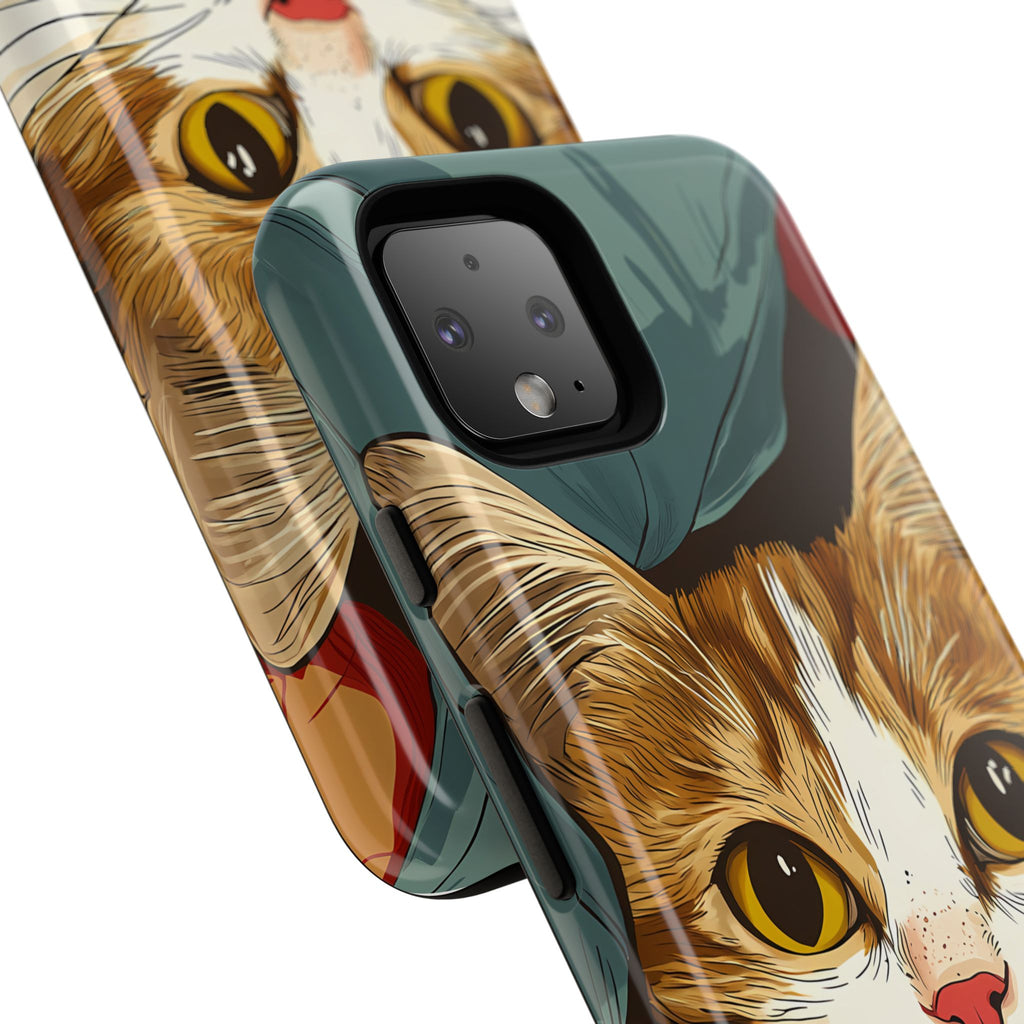 Cute Cat Phone Case - Ideal for Cat Lovers, Pet Owners, Birthday Gifts, Smartphone Accessories, Funny Pet Humor