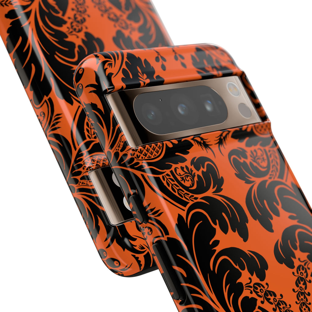 Elegant Phone Case with Orange Floral Design | Tough Cases, Smartphone Cover, Gift for Her, Floral Patterns, Stylish Accessories