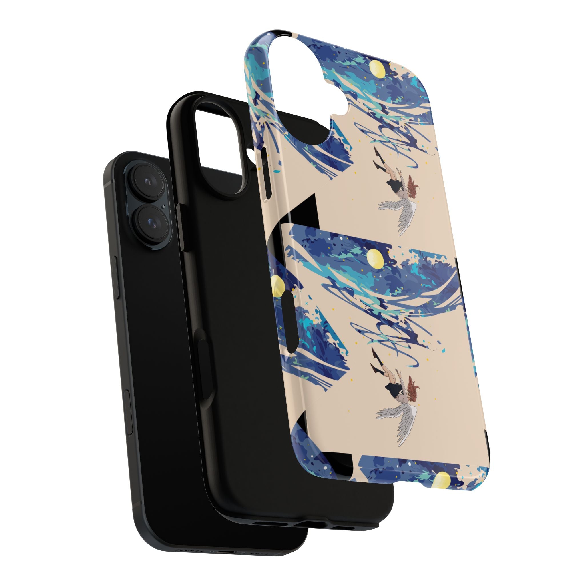 Artistic Phone Case with Abstract Design, Vivid Blue Waves and Fish, Stylish Phone Accessory, Unique Gift Idea, Trendy Tech Decor, [...]