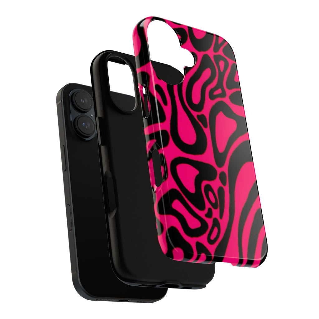 Bold Pink Patterned Phone Case, Stylish Tough Case, Trendy Accessory, Gift for Her, Tech Protection
