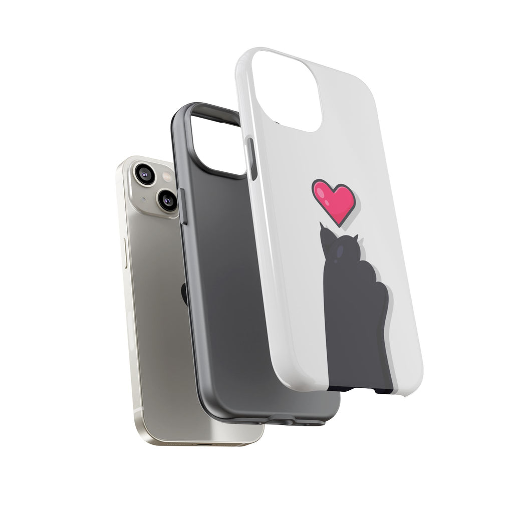 Cute Cat Love Phone Case, Tough Cell Phone Cover, Animal Lover Gifts, Pet Parent Accessories, Valentine's Day Essentials