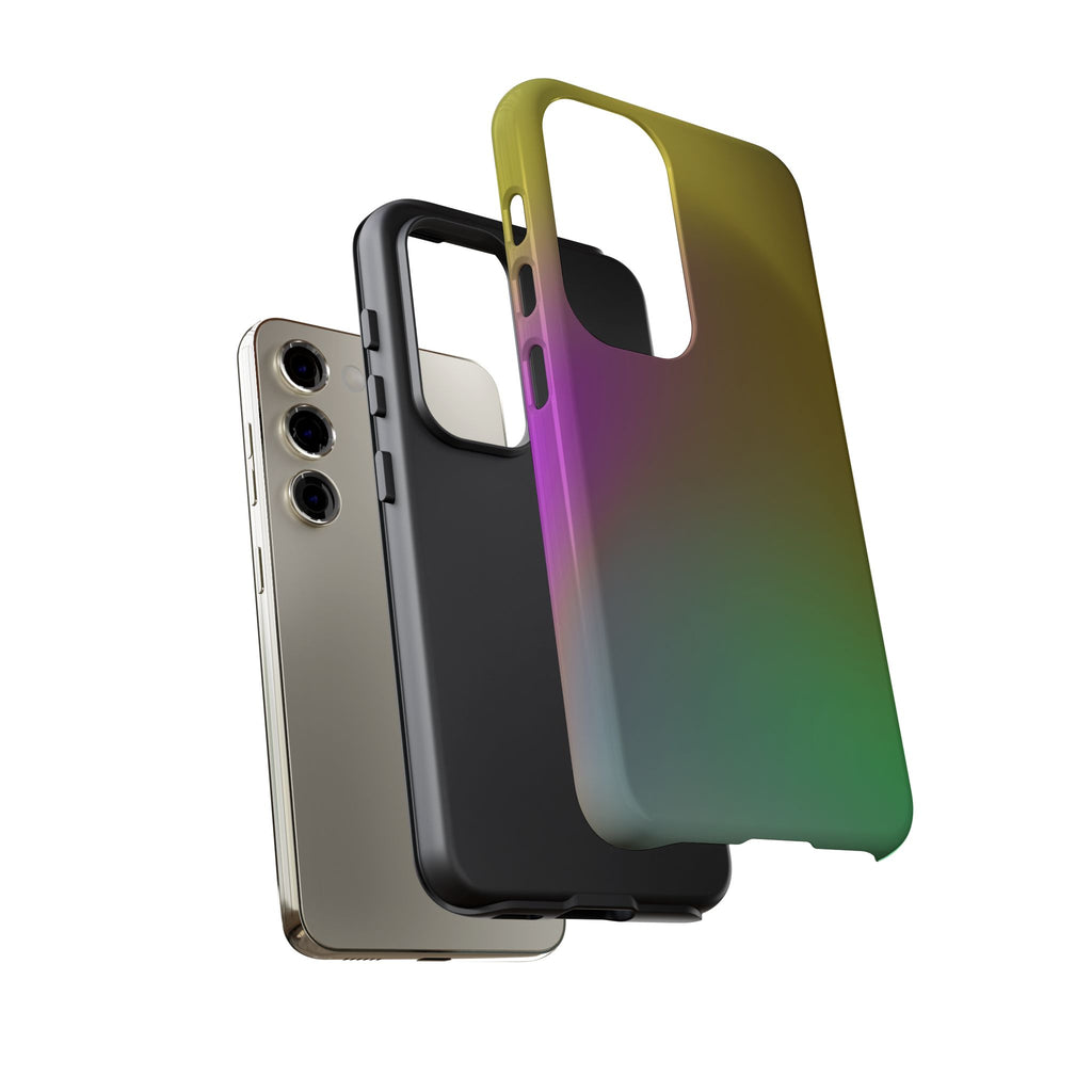 Vibrant Phone Case, Tough Cases, Colorful Phone Cover, Durable Mobile Case, Yellow Green Gradient Design