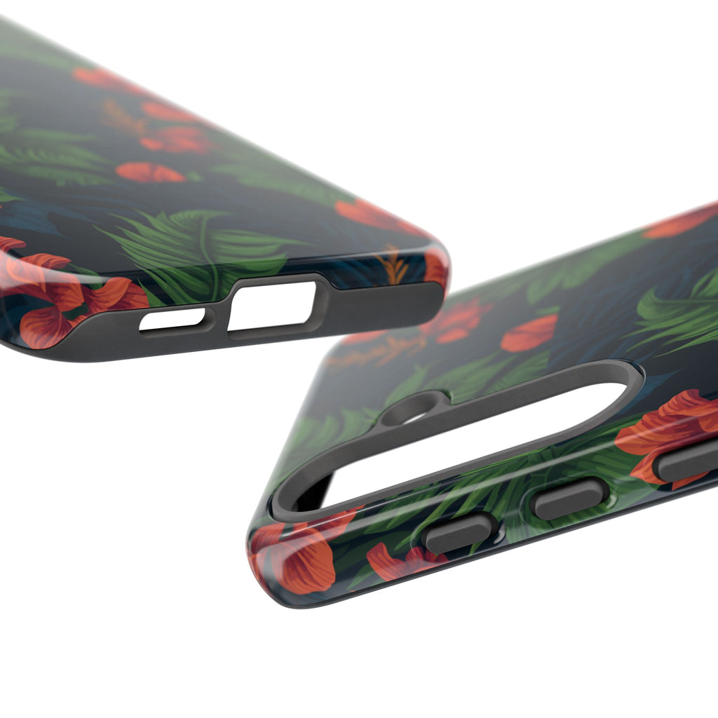 Tropical Phone Case with Floral Design, Eco-Friendly Protection for Summer Vibes, Ideal Gift for Nature Lovers, Vibrant Background