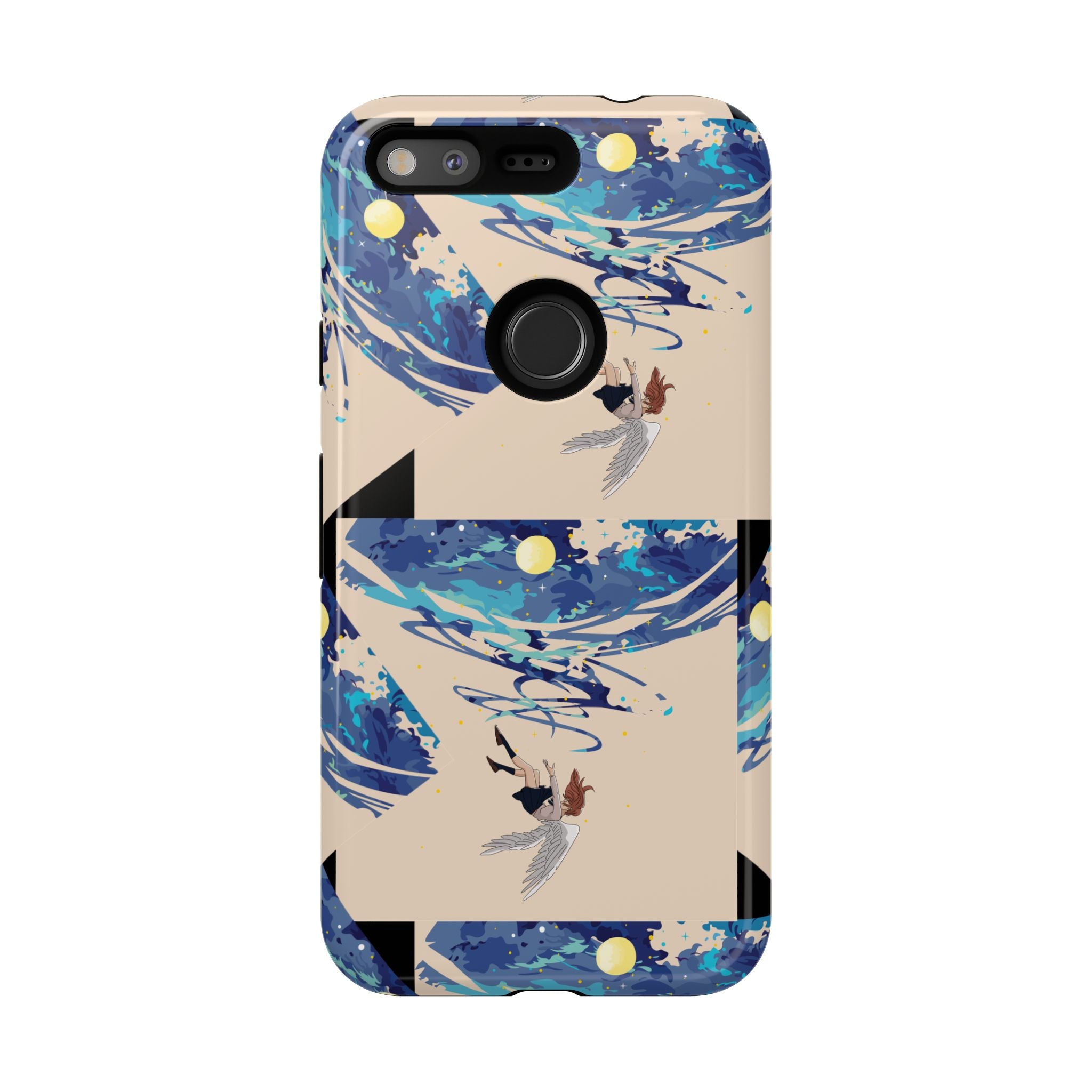 Artistic Phone Case with Abstract Design, Vivid Blue Waves and Fish, Stylish Phone Accessory, Unique Gift Idea, Trendy Tech Decor, [...]