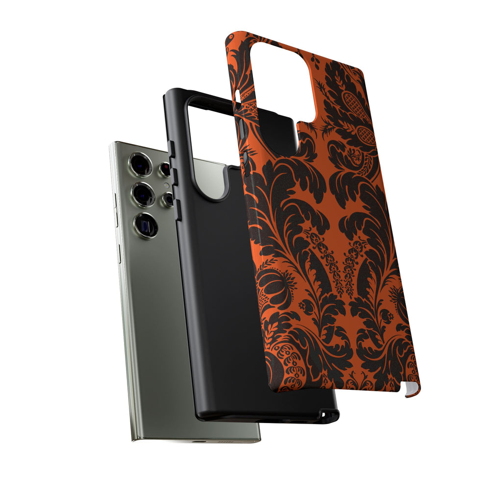 Elegant Phone Case with Orange Floral Design | Tough Cases, Smartphone Cover, Gift for Her, Floral Patterns, Stylish Accessories