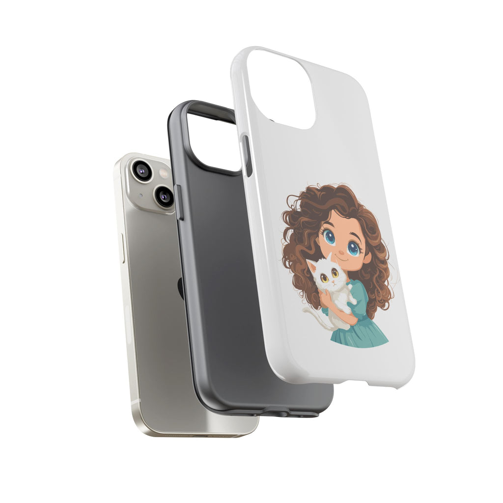 Cute Cat Lover Phone Case, Tough Phone Cover, Pet Lover Gift, Personalized Gift, Kids Phone Case, Animal Lover Accessories