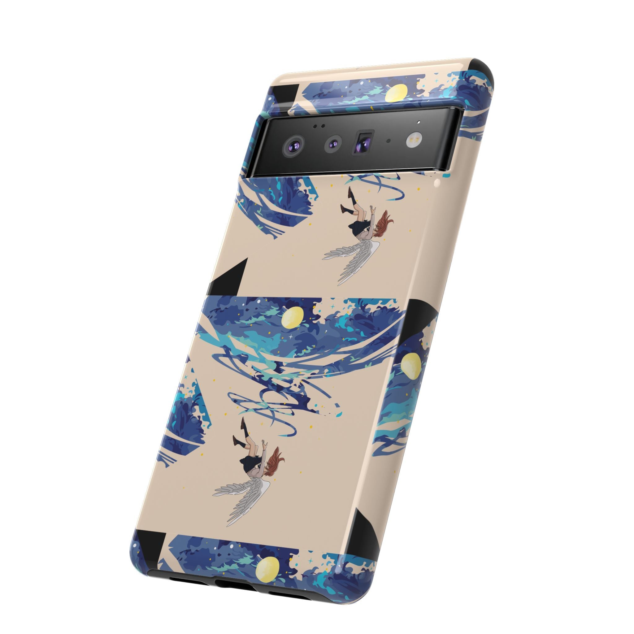 Artistic Phone Case with Abstract Design, Vivid Blue Waves and Fish, Stylish Phone Accessory, Unique Gift Idea, Trendy Tech Decor, [...]