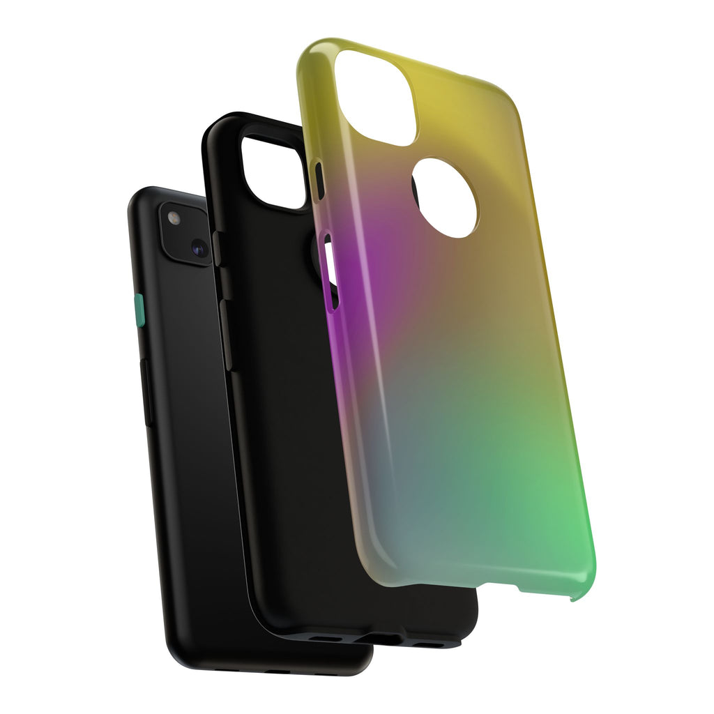 Vibrant Phone Case, Tough Cases, Colorful Phone Cover, Durable Mobile Case, Yellow Green Gradient Design