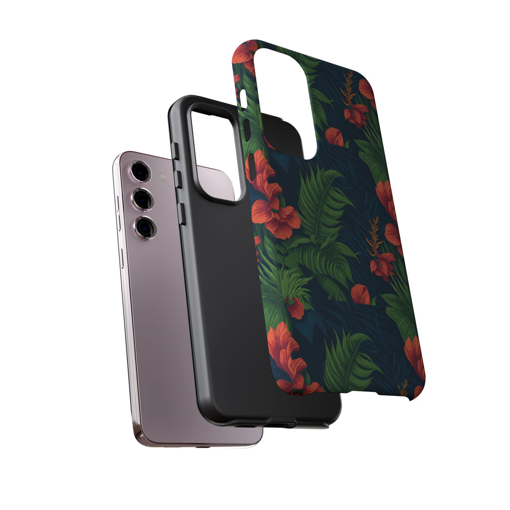 Tropical Phone Case with Floral Design, Eco-Friendly Protection for Summer Vibes, Ideal Gift for Nature Lovers, Vibrant Background