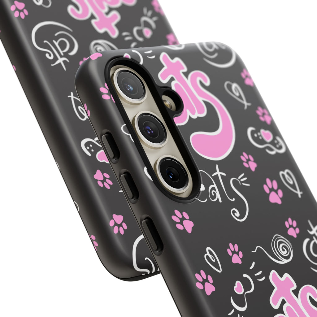 Cute Cat Print Phone Cases, Tough Cases for Cat Lovers, Pet Phone Cover, Gift for Cat Moms, Stylish Phone Accessories