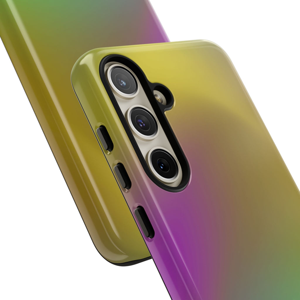 Vibrant Phone Case, Tough Cases, Colorful Phone Cover, Durable Mobile Case, Yellow Green Gradient Design