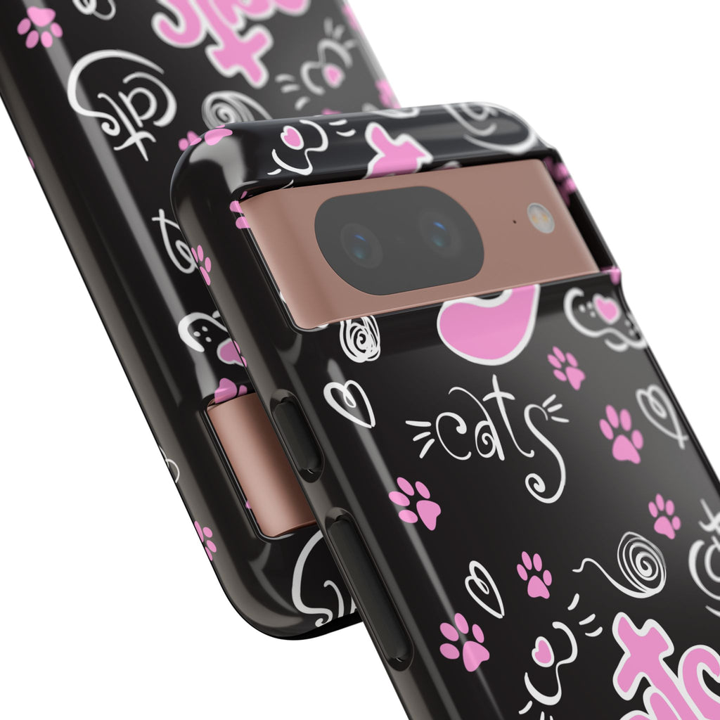 Cute Cat Print Phone Cases, Tough Cases for Cat Lovers, Pet Phone Cover, Gift for Cat Moms, Stylish Phone Accessories