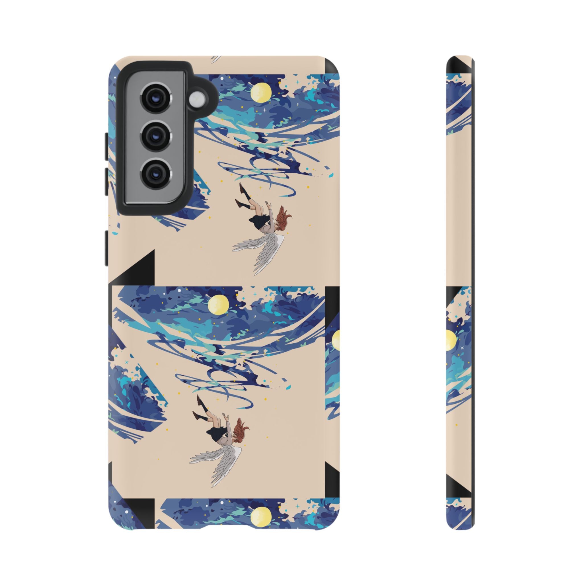 Artistic Phone Case with Abstract Design, Vivid Blue Waves and Fish, Stylish Phone Accessory, Unique Gift Idea, Trendy Tech Decor, [...]