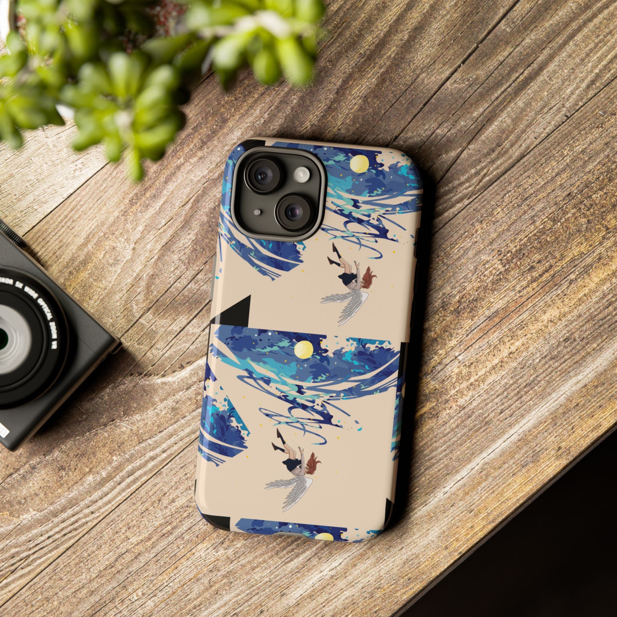 Artistic Phone Case with Abstract Design, Vivid Blue Waves and Fish, Stylish Phone Accessory, Unique Gift Idea, Trendy Tech Decor, [...]