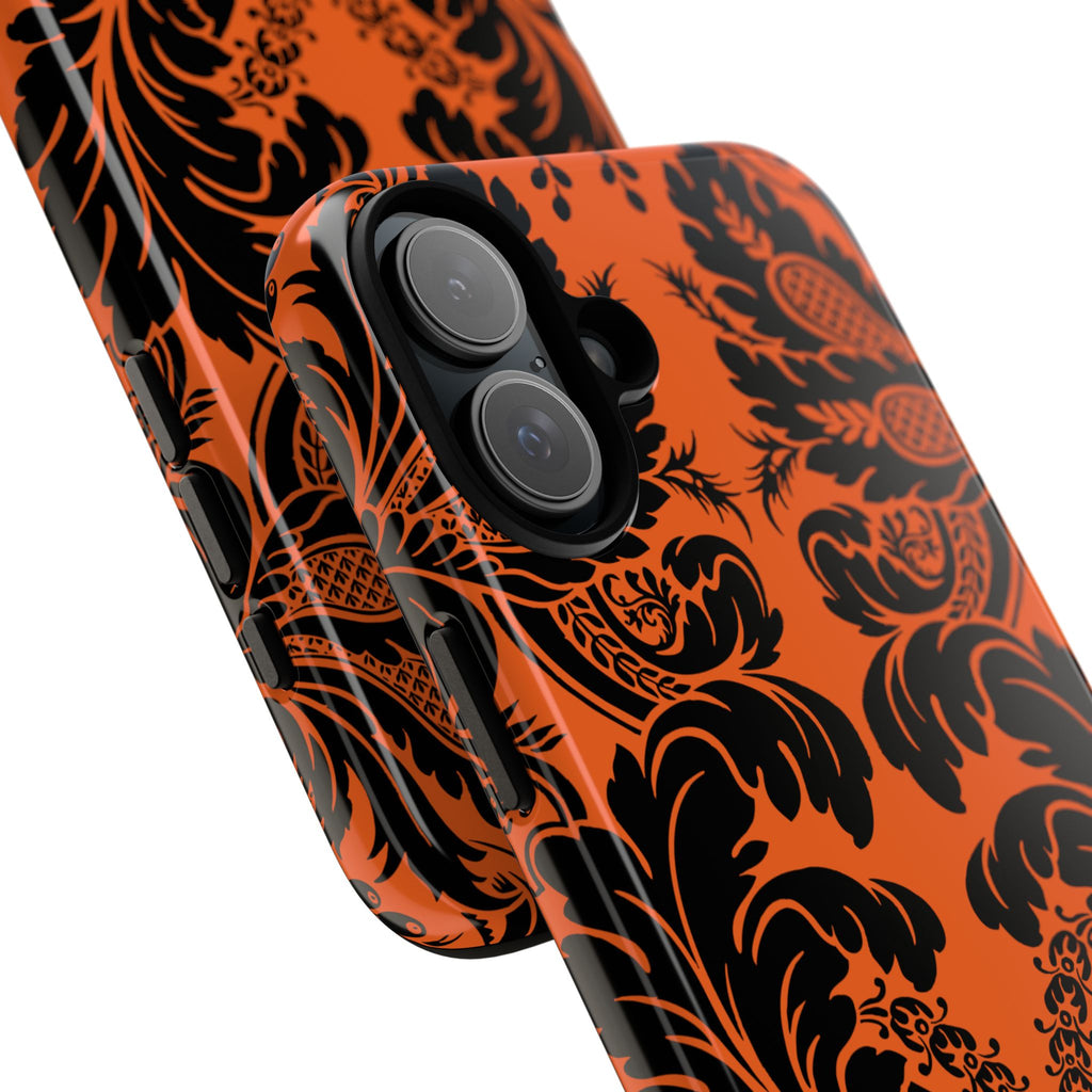 Elegant Phone Case with Orange Floral Design | Tough Cases, Smartphone Cover, Gift for Her, Floral Patterns, Stylish Accessories