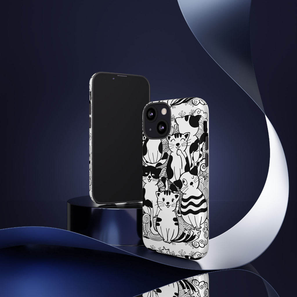 Cat-Themed Phone Case, Cute Cat Art, Pet Lover Gift, Birthday Present, Unique Cat Decor, Fun Tech Accessories, Animal Lover Case