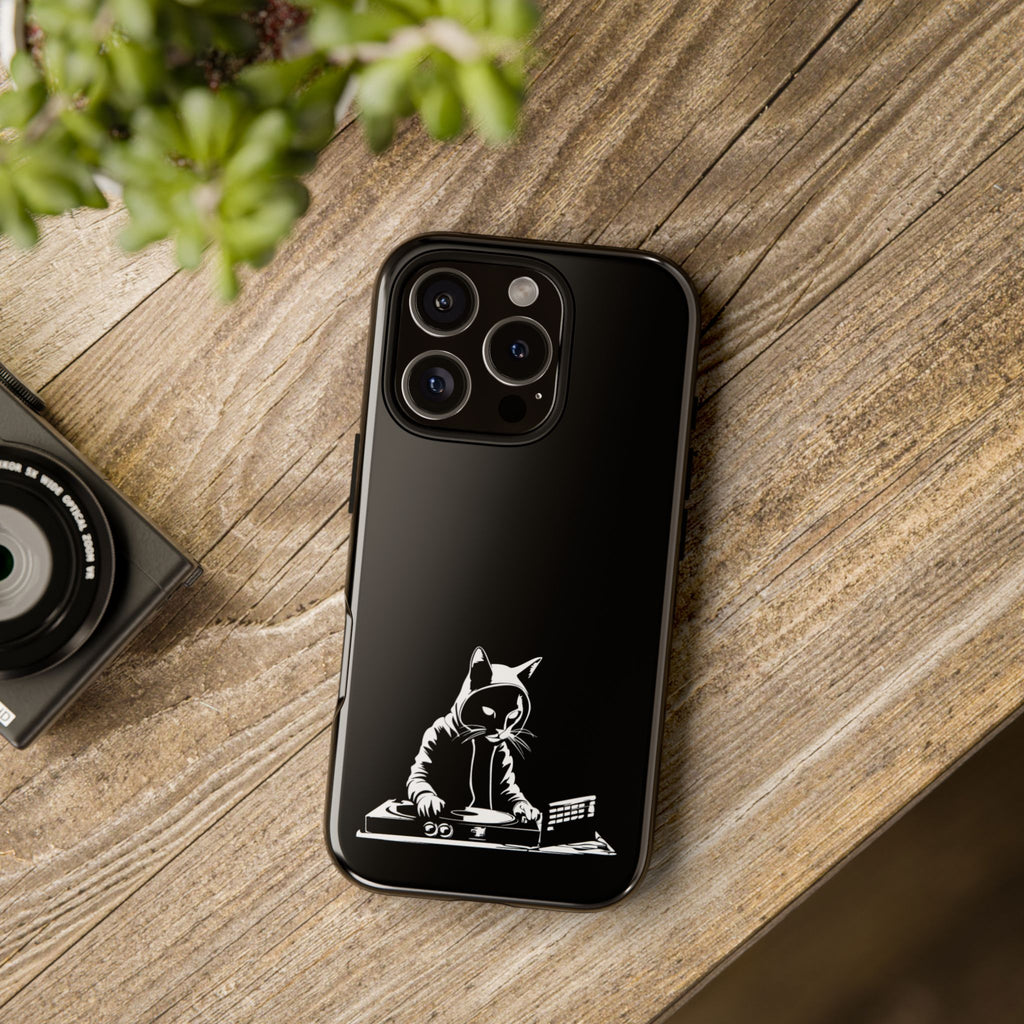 Cat DJ Phone Case | Stylish Tough Cases for Music Lovers, Gift for Cat Owners, Unique Phone Accessory, Cool Tech Gear