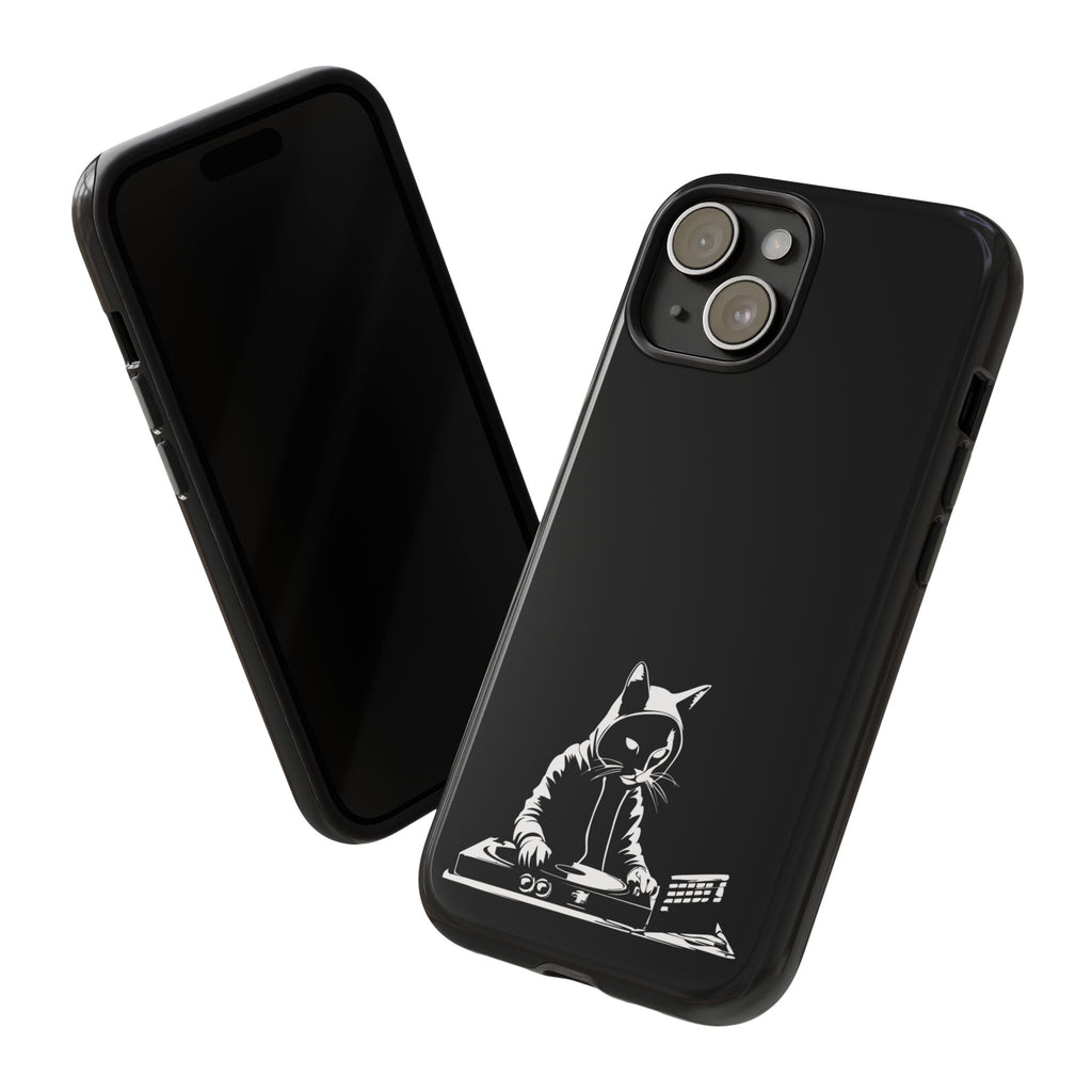 Cat DJ Phone Case | Stylish Tough Cases for Music Lovers, Gift for Cat Owners, Unique Phone Accessory, Cool Tech Gear