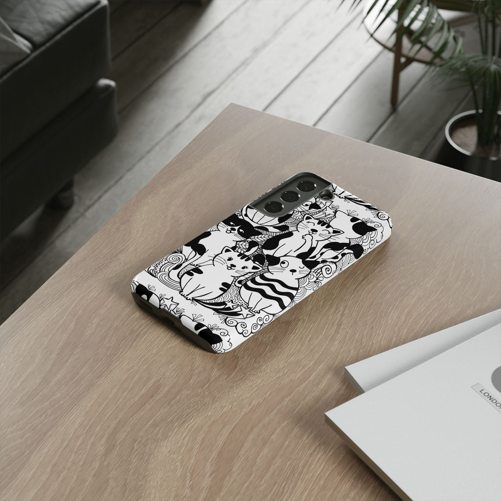 Cat-Themed Phone Case, Cute Cat Art, Pet Lover Gift, Birthday Present, Unique Cat Decor, Fun Tech Accessories, Animal Lover Case