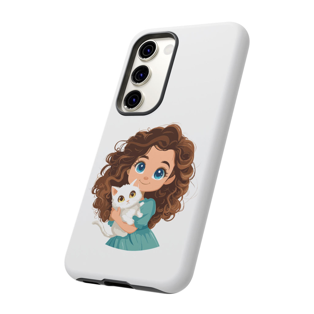 Cute Cat Lover Phone Case, Tough Phone Cover, Pet Lover Gift, Personalized Gift, Kids Phone Case, Animal Lover Accessories