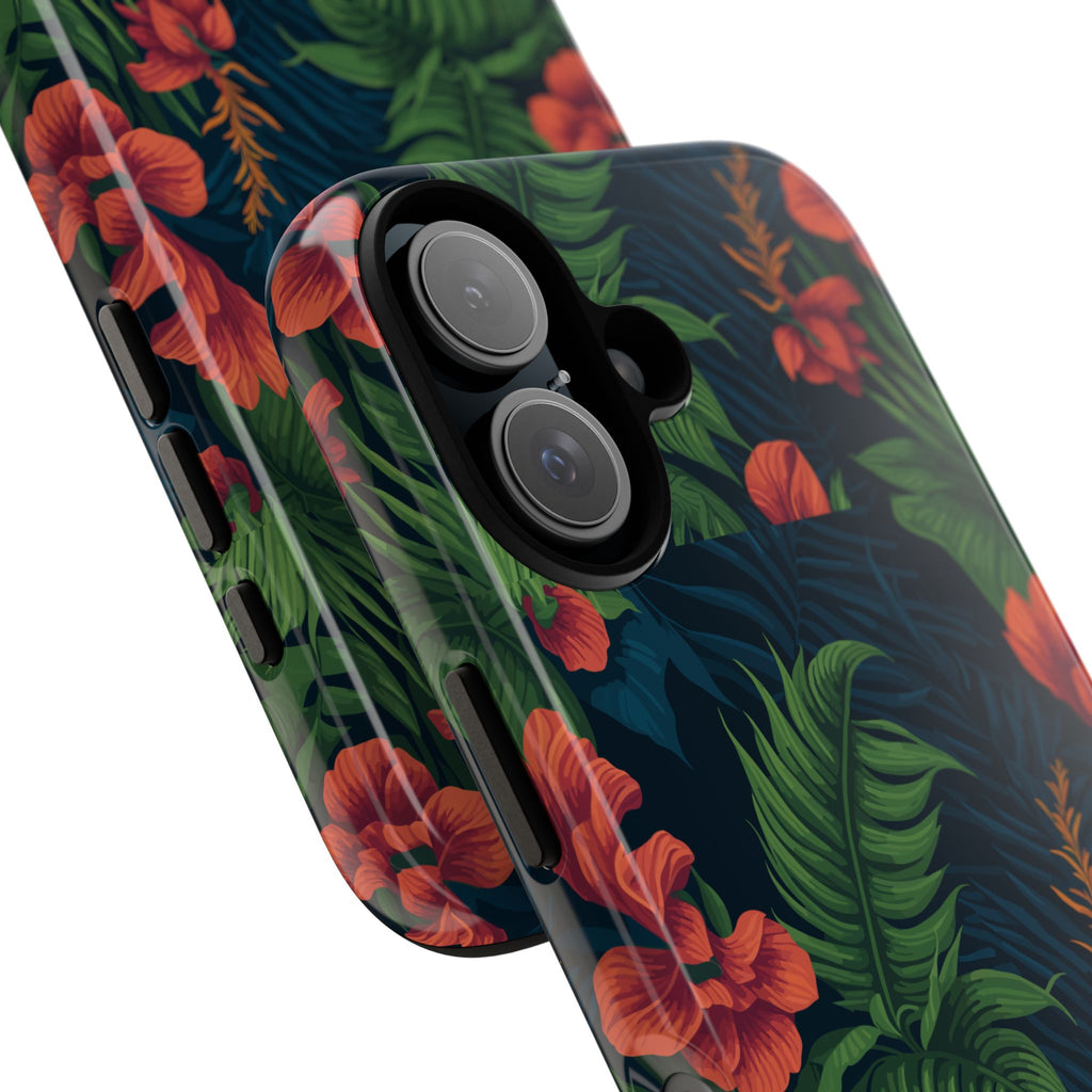 Tropical Phone Case with Floral Design, Eco-Friendly Protection for Summer Vibes, Ideal Gift for Nature Lovers, Vibrant Background