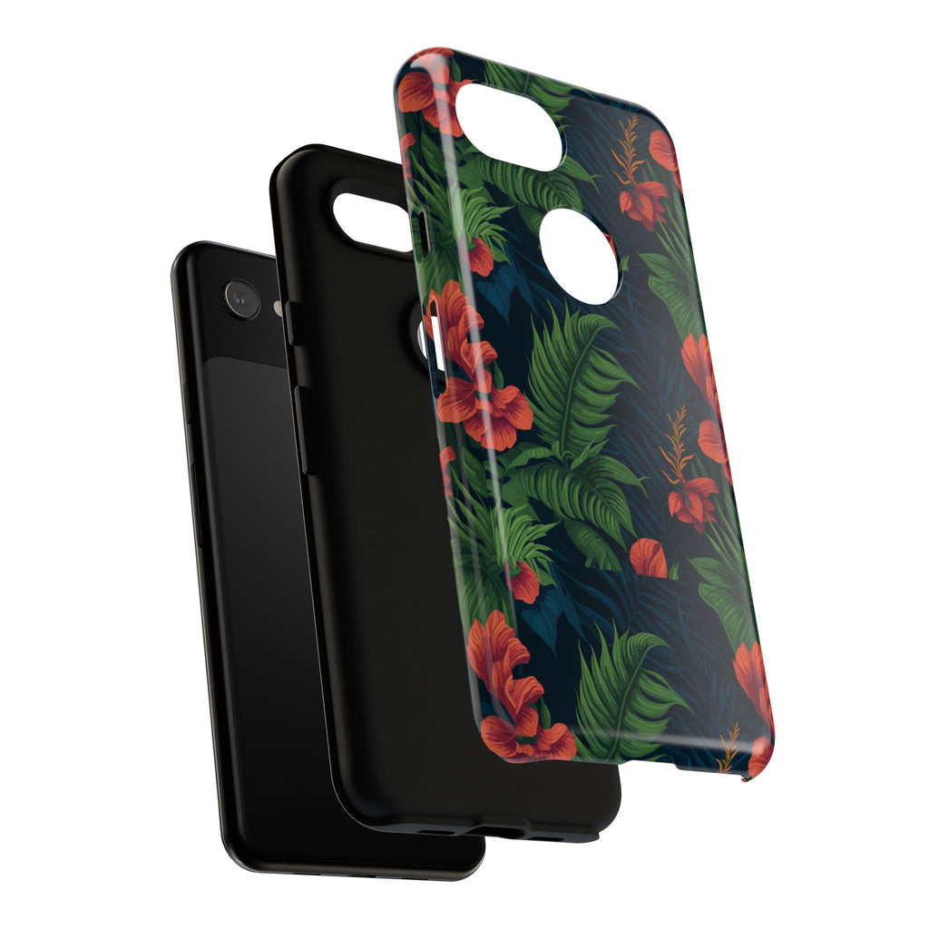 Tropical Phone Case with Floral Design, Eco-Friendly Protection for Summer Vibes, Ideal Gift for Nature Lovers, Vibrant Background