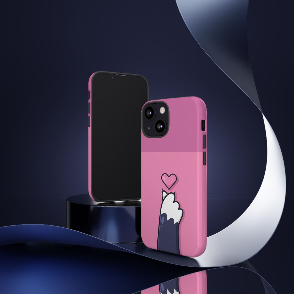 Cute Cat Paw Phone Case, Playful Pet Lover Gift, Animal Print Phone Cover, Heart Design Case, Fun Feminine Case, Kawaii Style