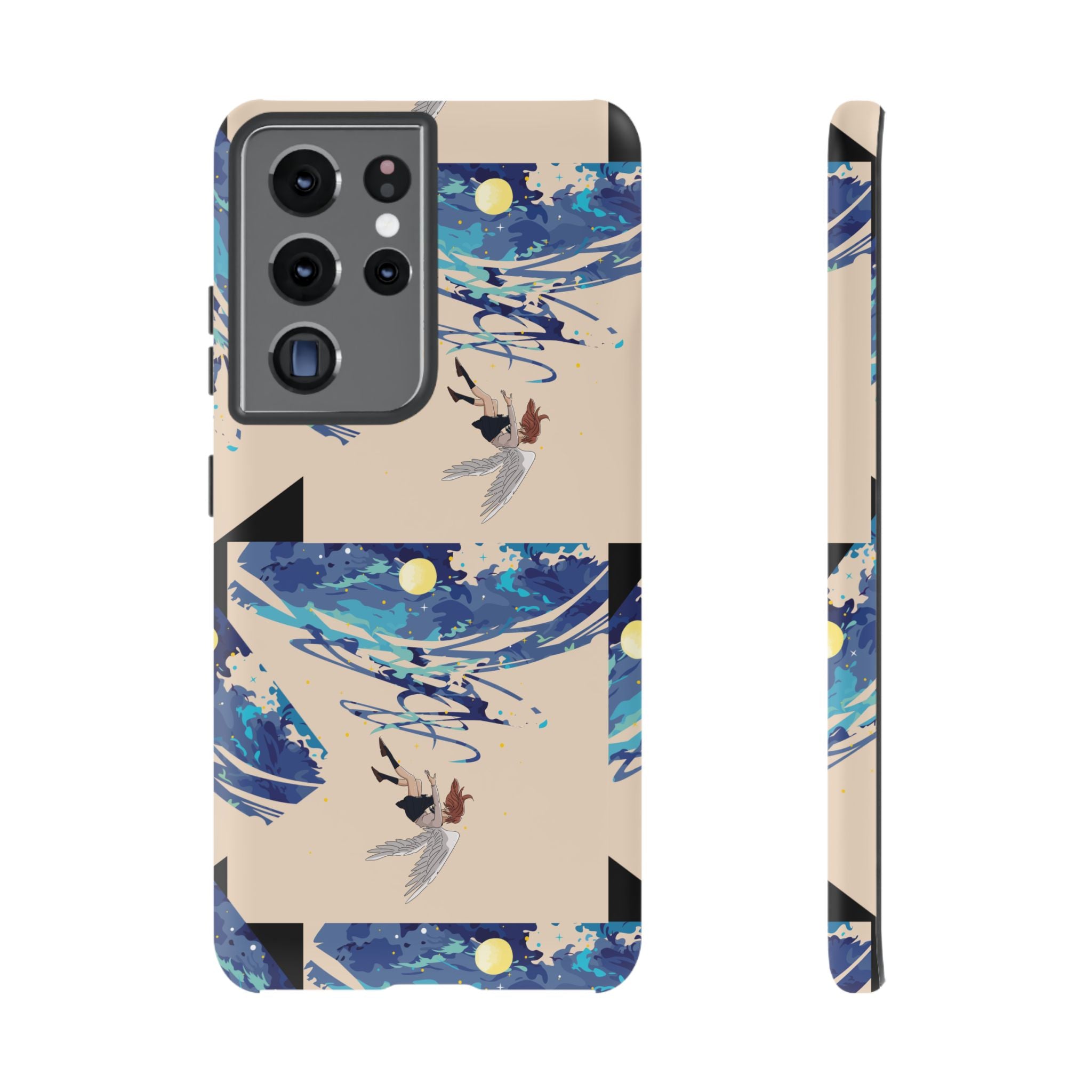 Artistic Phone Case with Abstract Design, Vivid Blue Waves and Fish, Stylish Phone Accessory, Unique Gift Idea, Trendy Tech Decor, [...]