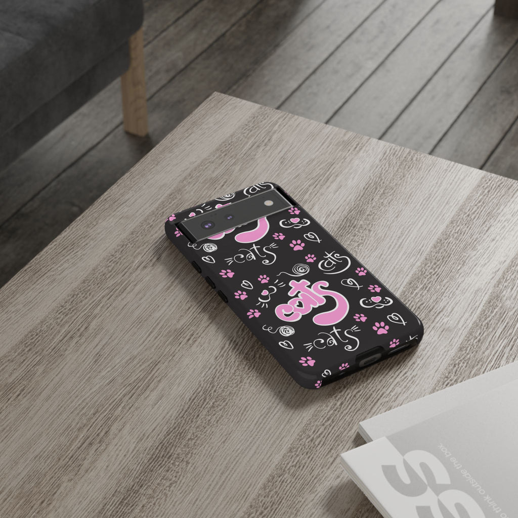 Cute Cat Print Phone Cases, Tough Cases for Cat Lovers, Pet Phone Cover, Gift for Cat Moms, Stylish Phone Accessories
