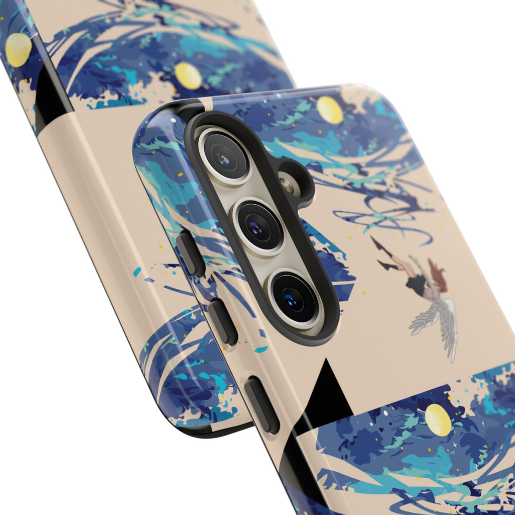 Artistic Phone Case with Abstract Design, Vivid Blue Waves and Fish, Stylish Phone Accessory, Unique Gift Idea, Trendy Tech Decor, [...]