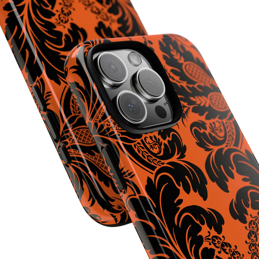 Elegant Phone Case with Orange Floral Design | Tough Cases, Smartphone Cover, Gift for Her, Floral Patterns, Stylish Accessories
