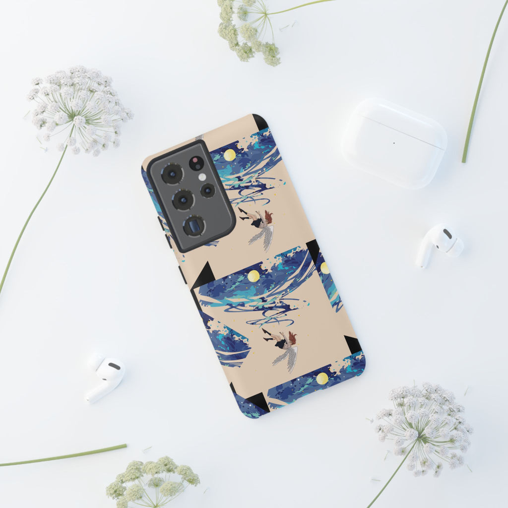 Artistic Phone Case with Abstract Design, Vivid Blue Waves and Fish, Stylish Phone Accessory, Unique Gift Idea, Trendy Tech Decor, [...]
