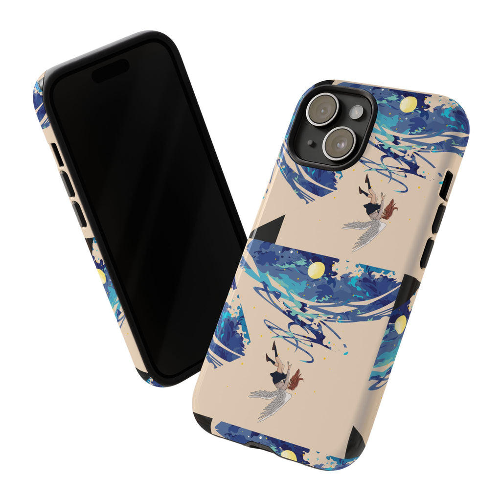 Artistic Phone Case with Abstract Design, Vivid Blue Waves and Fish, Stylish Phone Accessory, Unique Gift Idea, Trendy Tech Decor, [...]