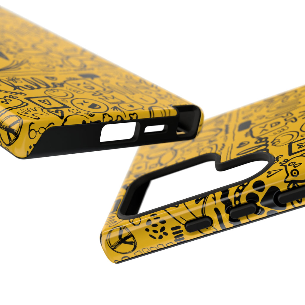 Vibrant Phone Case, Cute Yellow Floral iPhone Cover, Stylish Tough Case, Fun Phone Accessory, Perfect Gift for Teens
