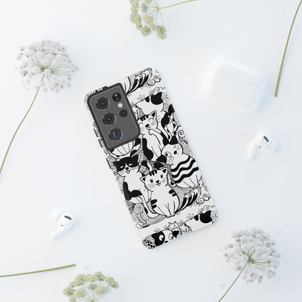 Cat-Themed Phone Case, Cute Cat Art, Pet Lover Gift, Birthday Present, Unique Cat Decor, Fun Tech Accessories, Animal Lover Case