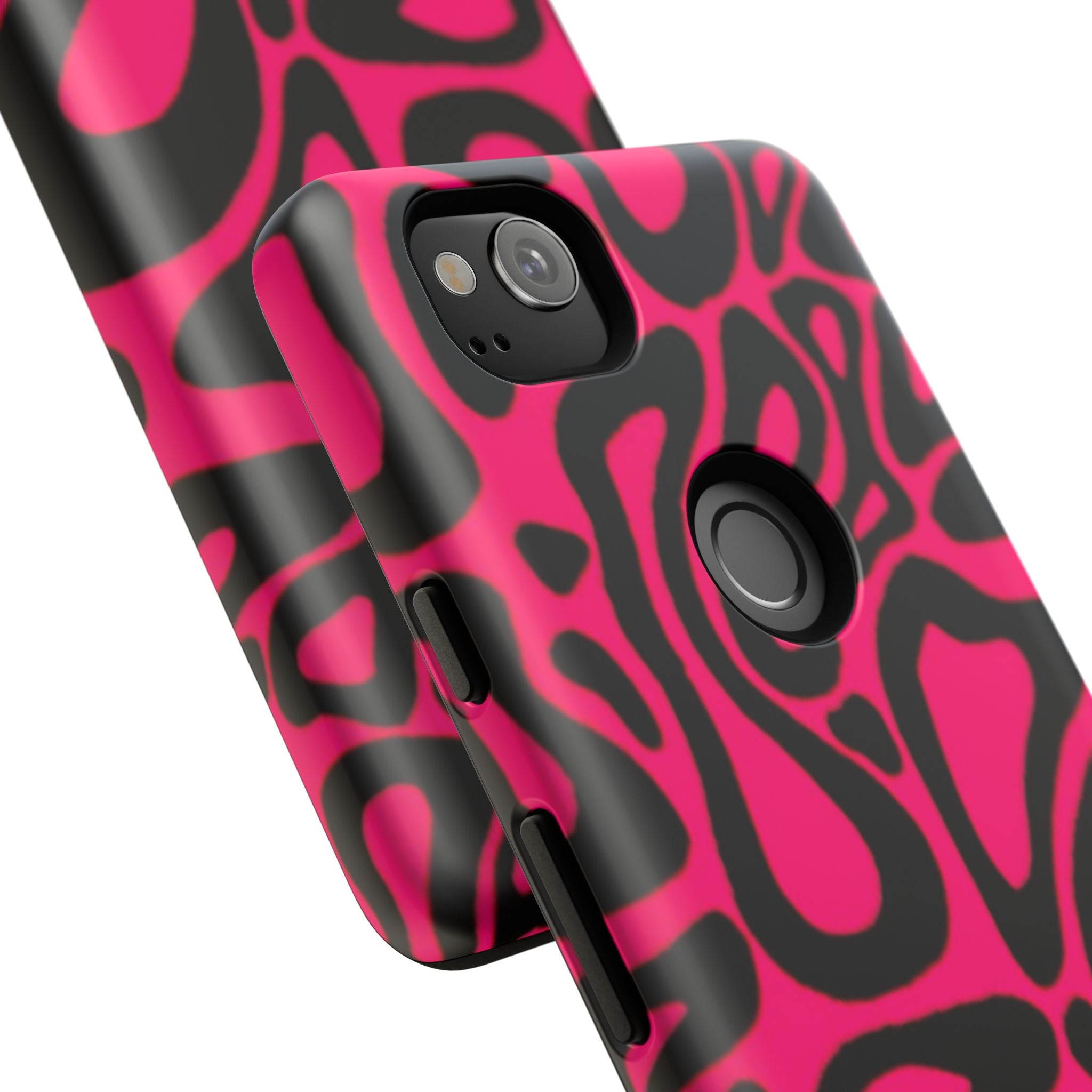 Bold Pink Patterned Phone Case, Stylish Tough Case, Trendy Accessory, Gift for Her, Tech Protection