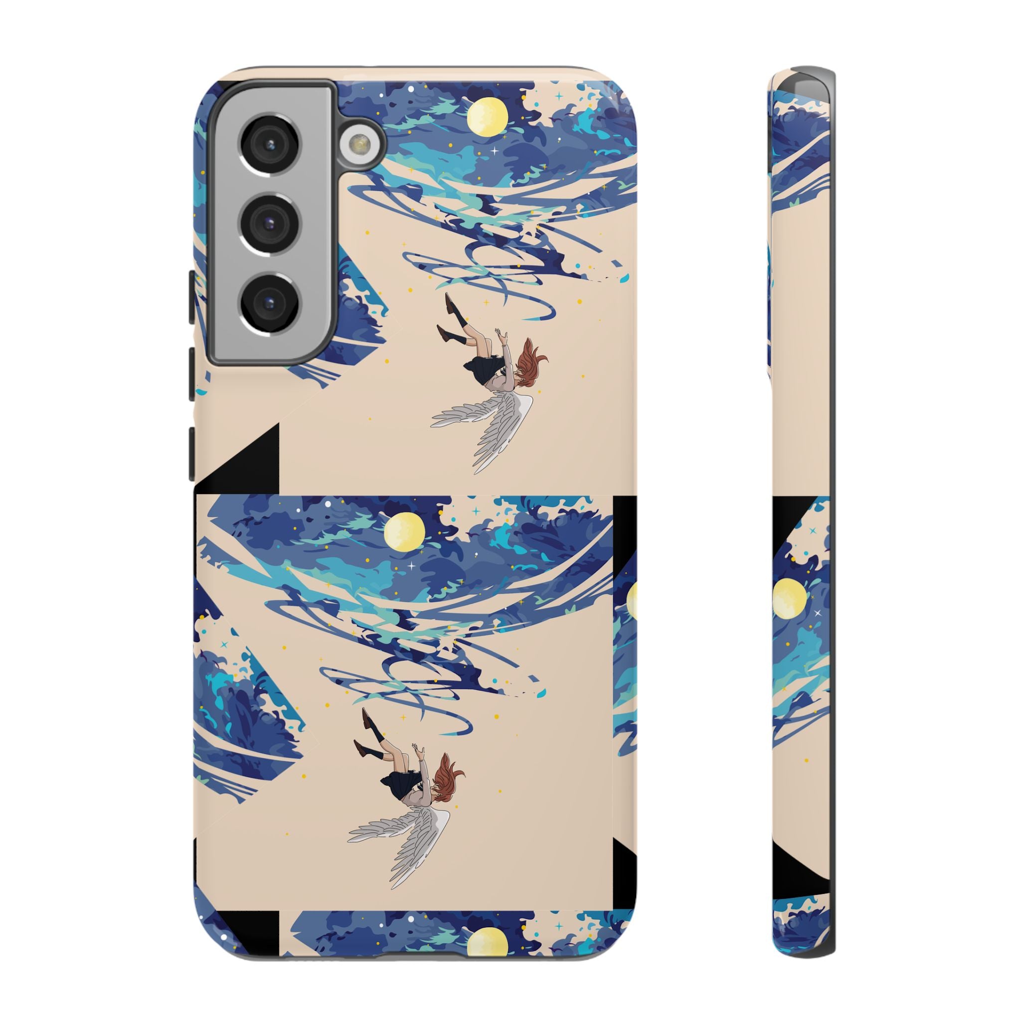 Artistic Phone Case with Abstract Design, Vivid Blue Waves and Fish, Stylish Phone Accessory, Unique Gift Idea, Trendy Tech Decor, [...]