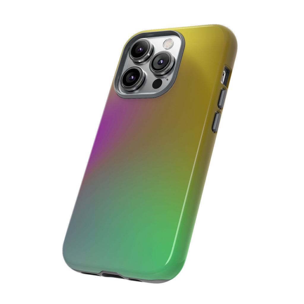 Vibrant Phone Case, Tough Cases, Colorful Phone Cover, Durable Mobile Case, Yellow Green Gradient Design