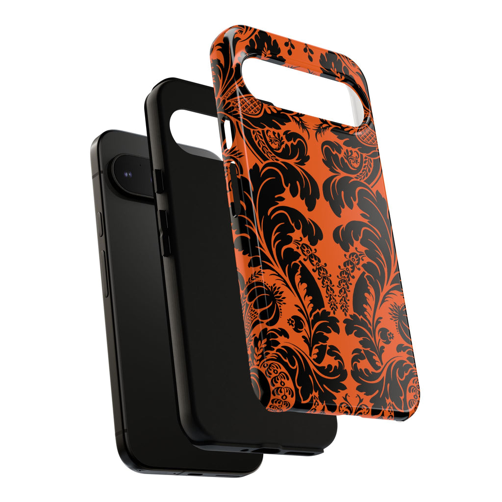 Elegant Phone Case with Orange Floral Design | Tough Cases, Smartphone Cover, Gift for Her, Floral Patterns, Stylish Accessories