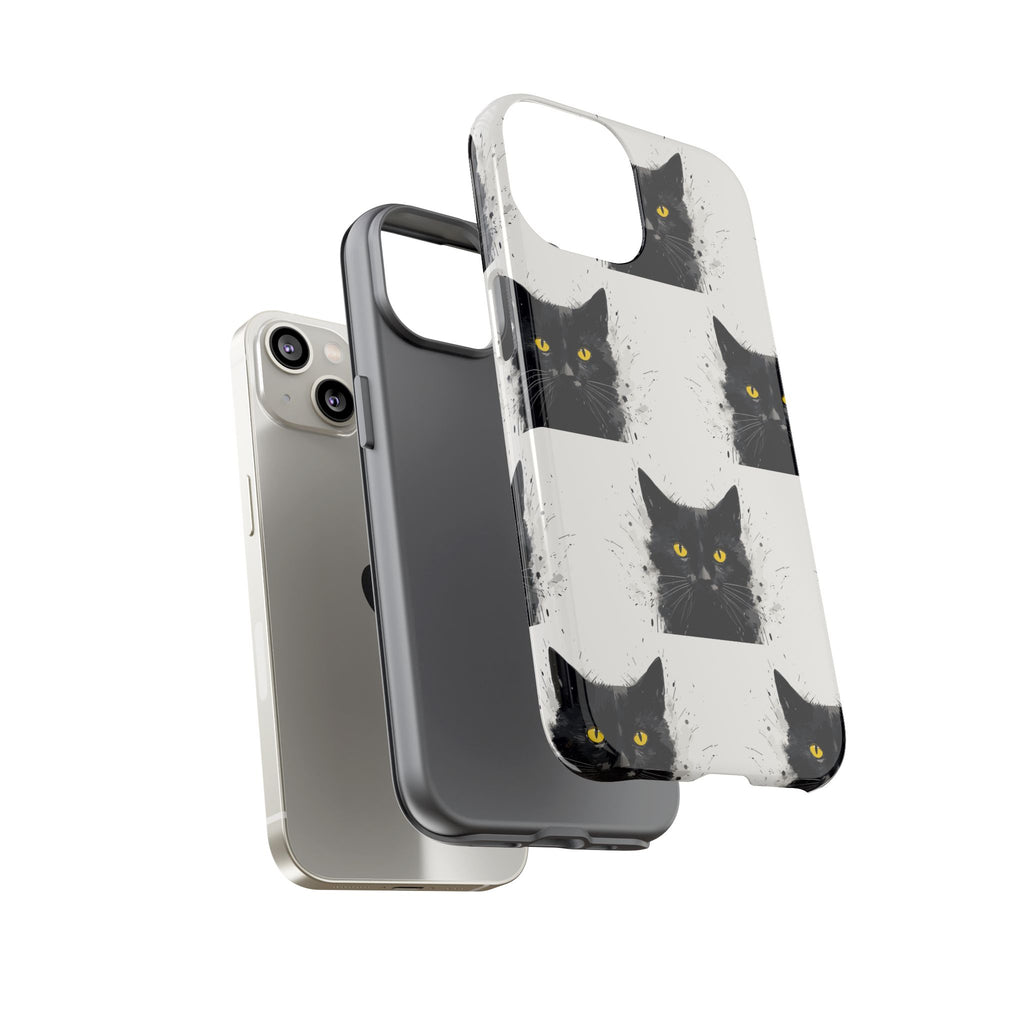 Black Cat Phone Case, Tough Cases, Cat Lover Gift, Unique Design, Halloween, Animal Accessories, Custom Phone Cover