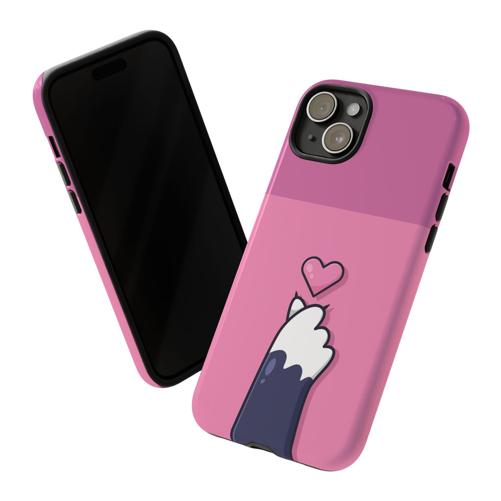 Cute Cat Paw Phone Case, Playful Pet Lover Gift, Animal Print Phone Cover, Heart Design Case, Fun Feminine Case, Kawaii Style
